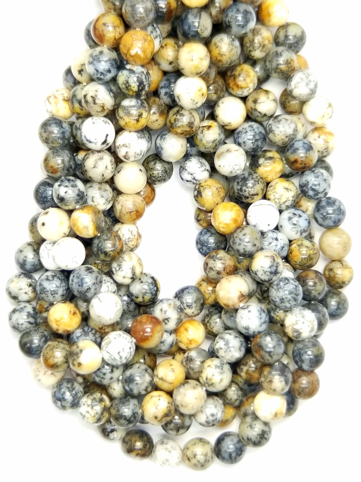 Dendritic Opal (Mix)(Round)(Smooth)(16"Strand)