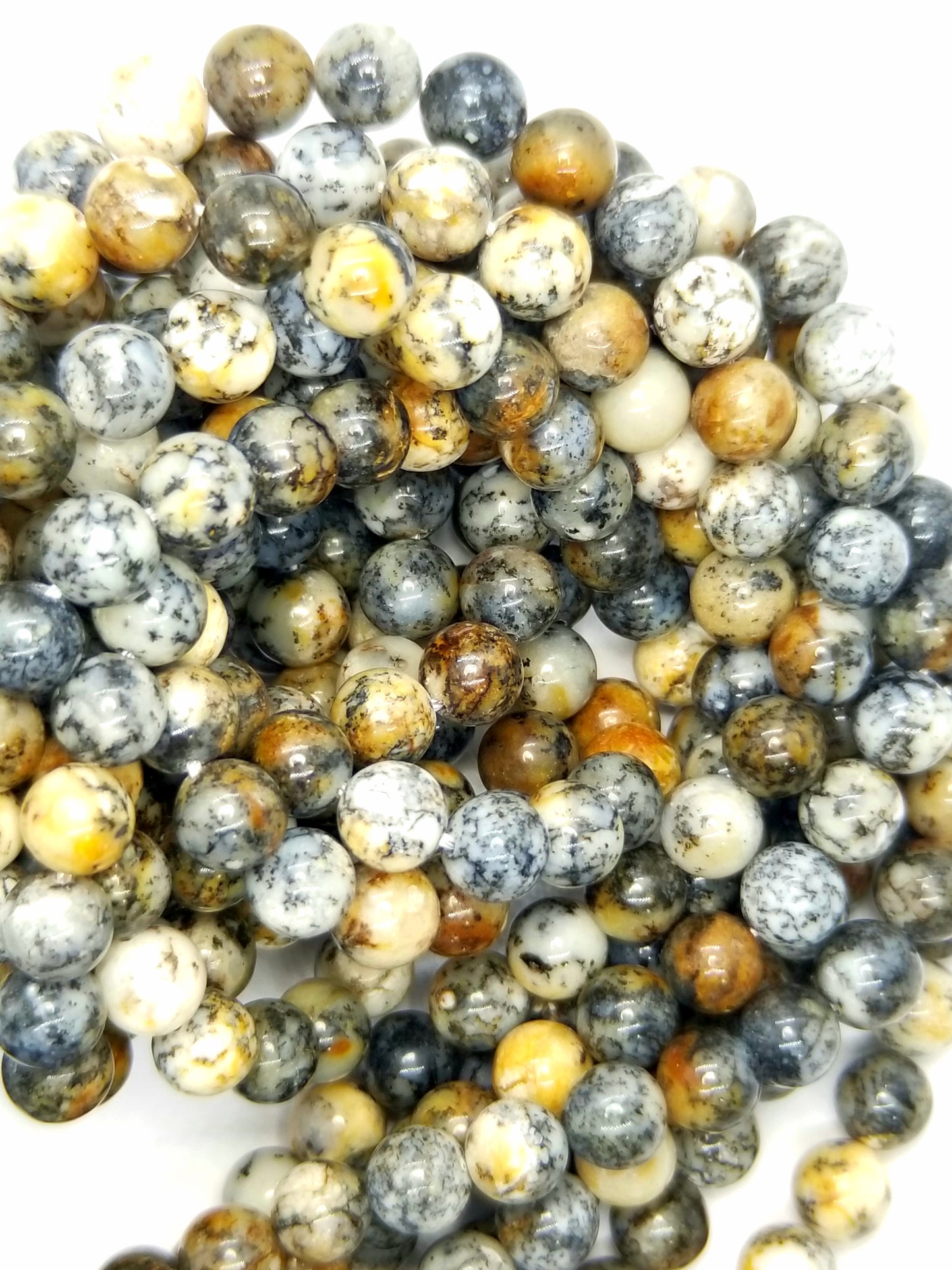 Dendritic Opal (Mix)(Round)(Smooth)(16"Strand)