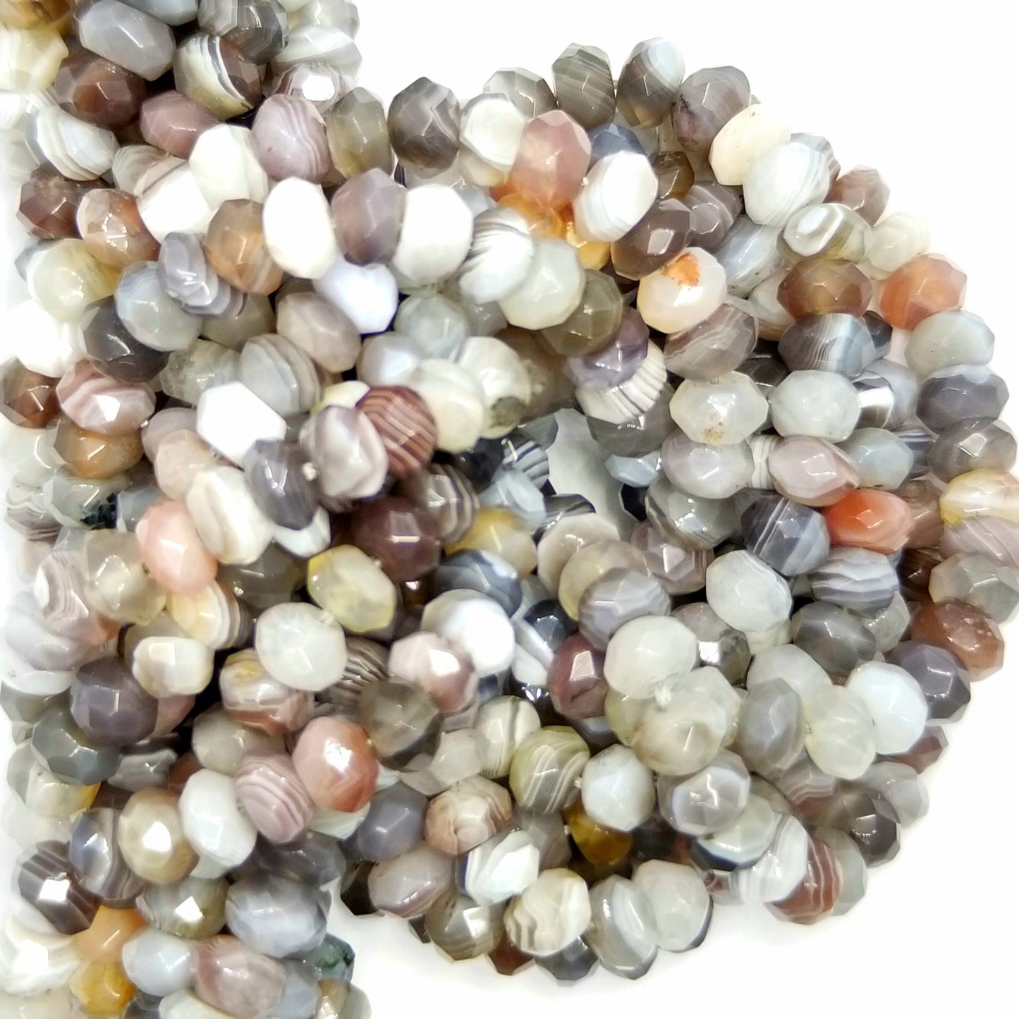 Botswana Agate (Rondelle)(Faceted)(16"Strand)
