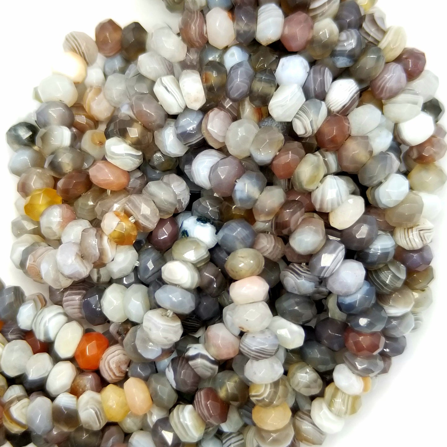 Botswana Agate (Rondelle)(Faceted)(16"Strand)
