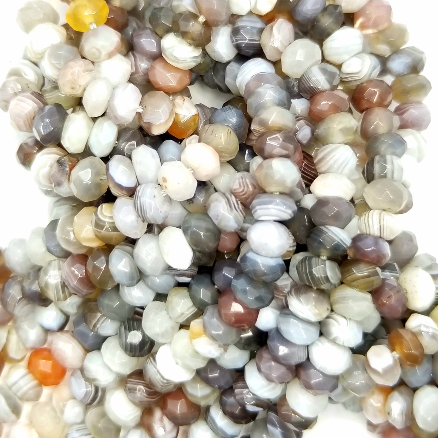 Botswana Agate (Rondelle)(Faceted)(16"Strand)