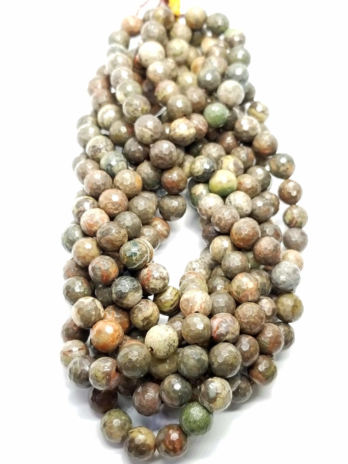 Mushroom Rhyolite (Round)(Faceted)(16"Strand)