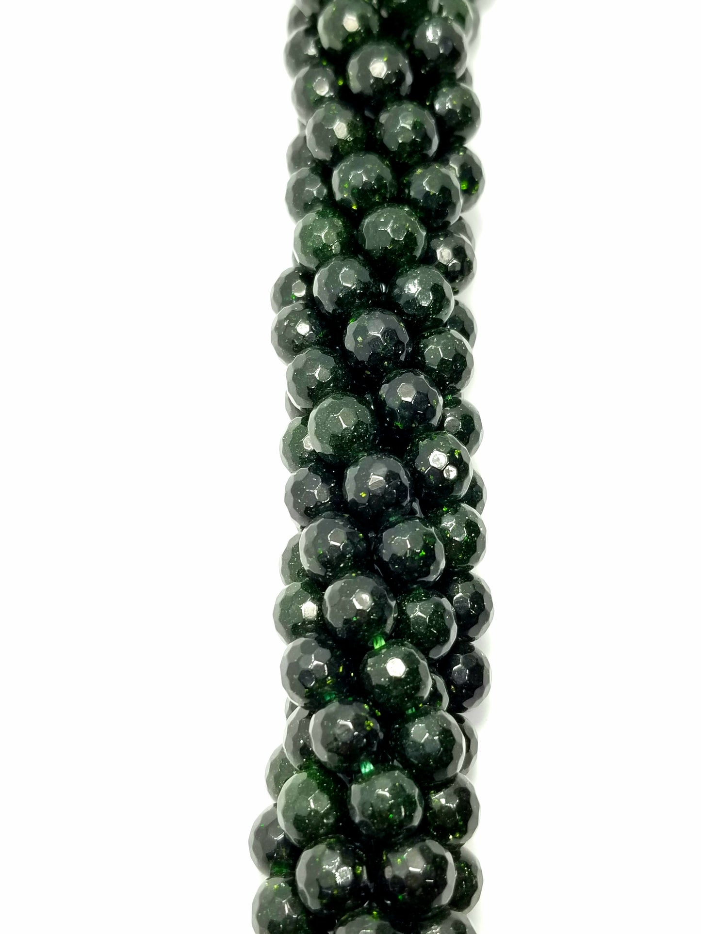 Green Goldstone (Round)(Faceted)(16"Strand)