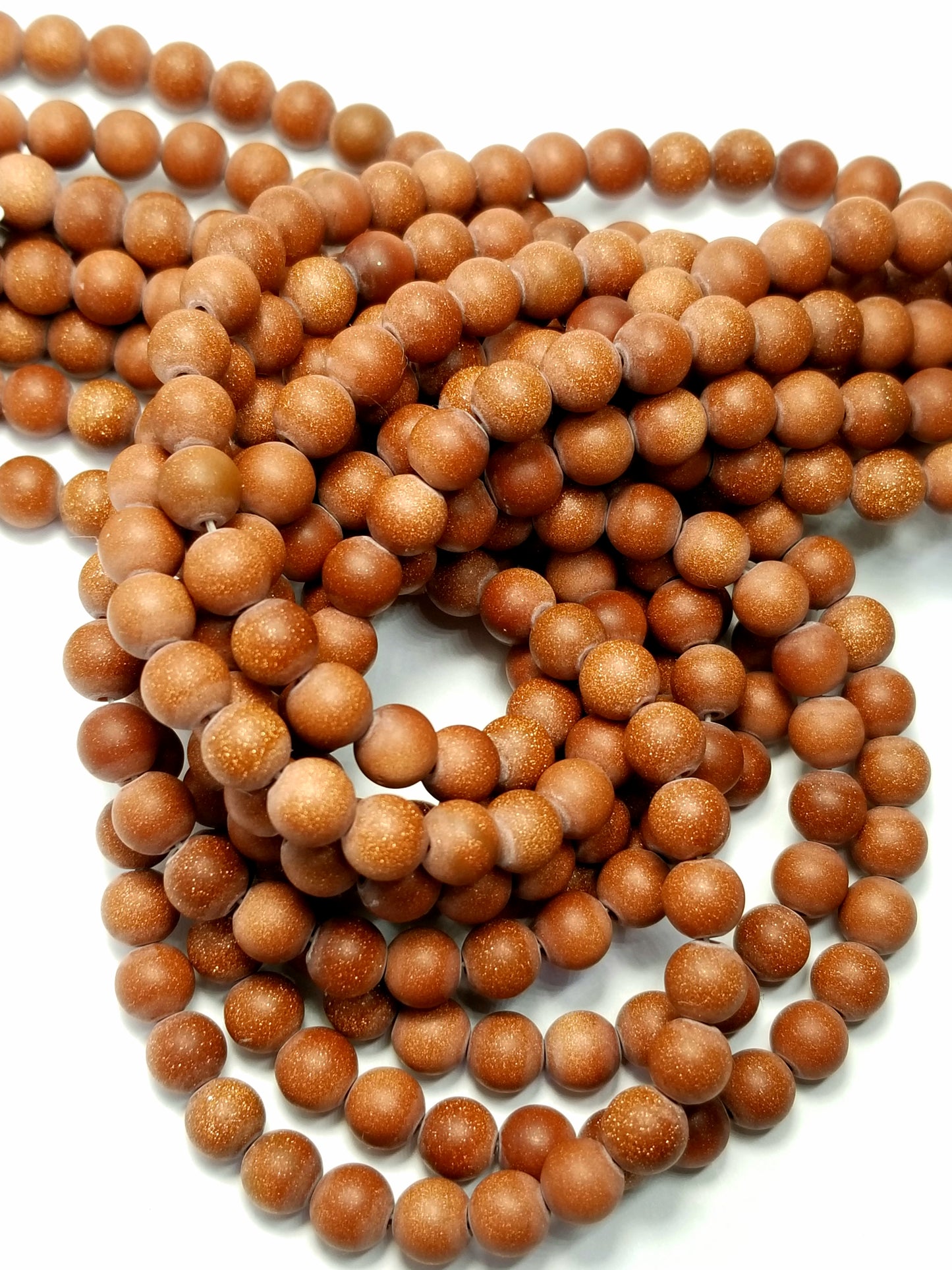 Goldstone (Round)(Matte)(16"Strand)
