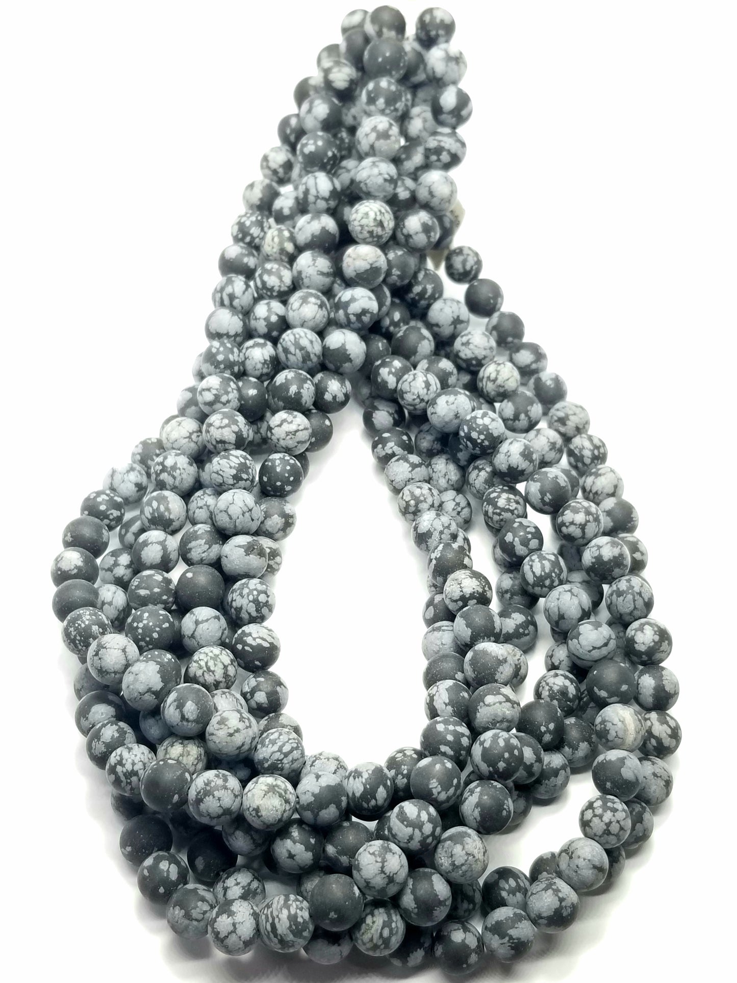Snowflake Obsidian (Round)(Matte)(16"Strand)