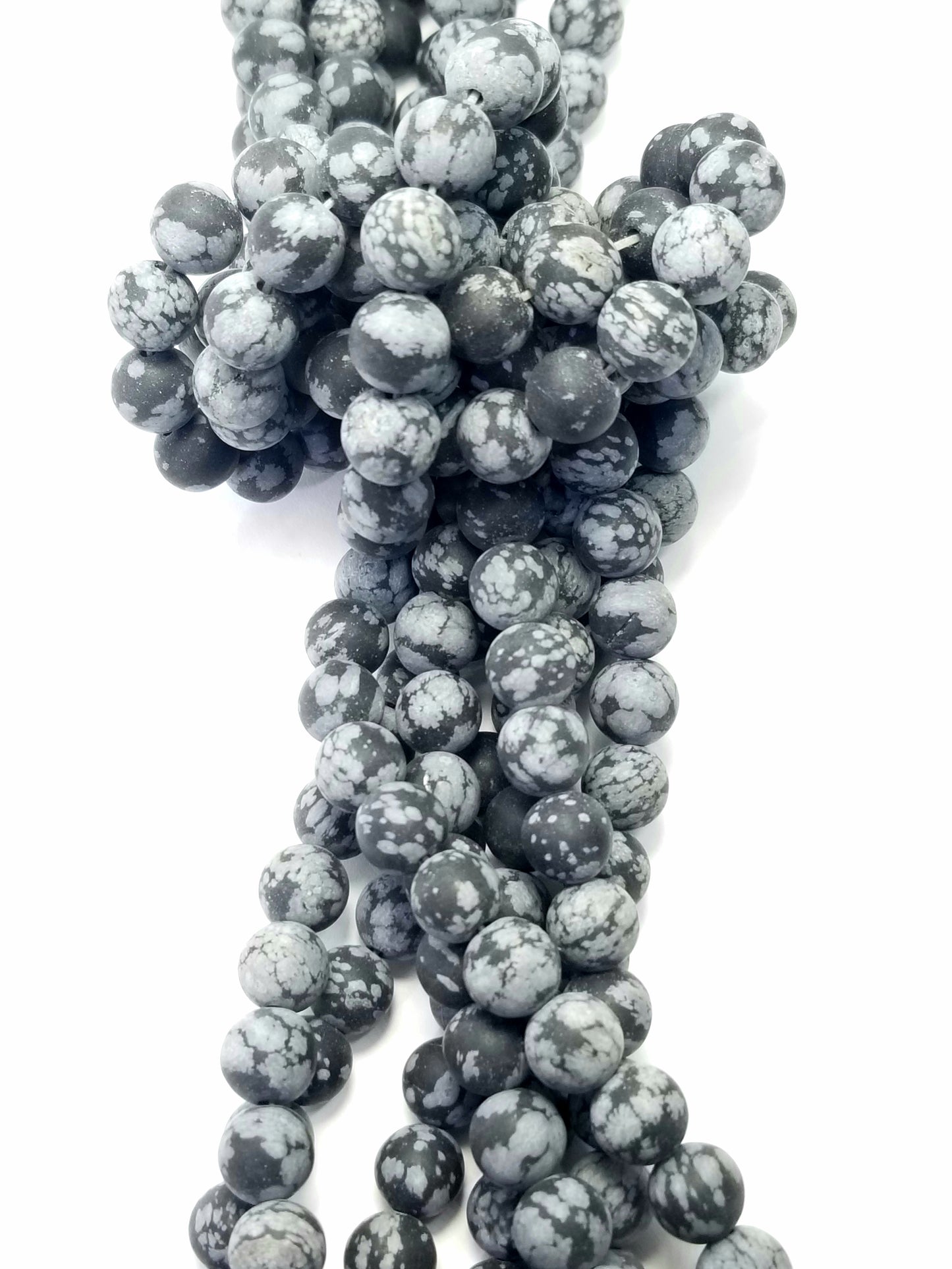 Snowflake Obsidian (Round)(Matte)(16"Strand)