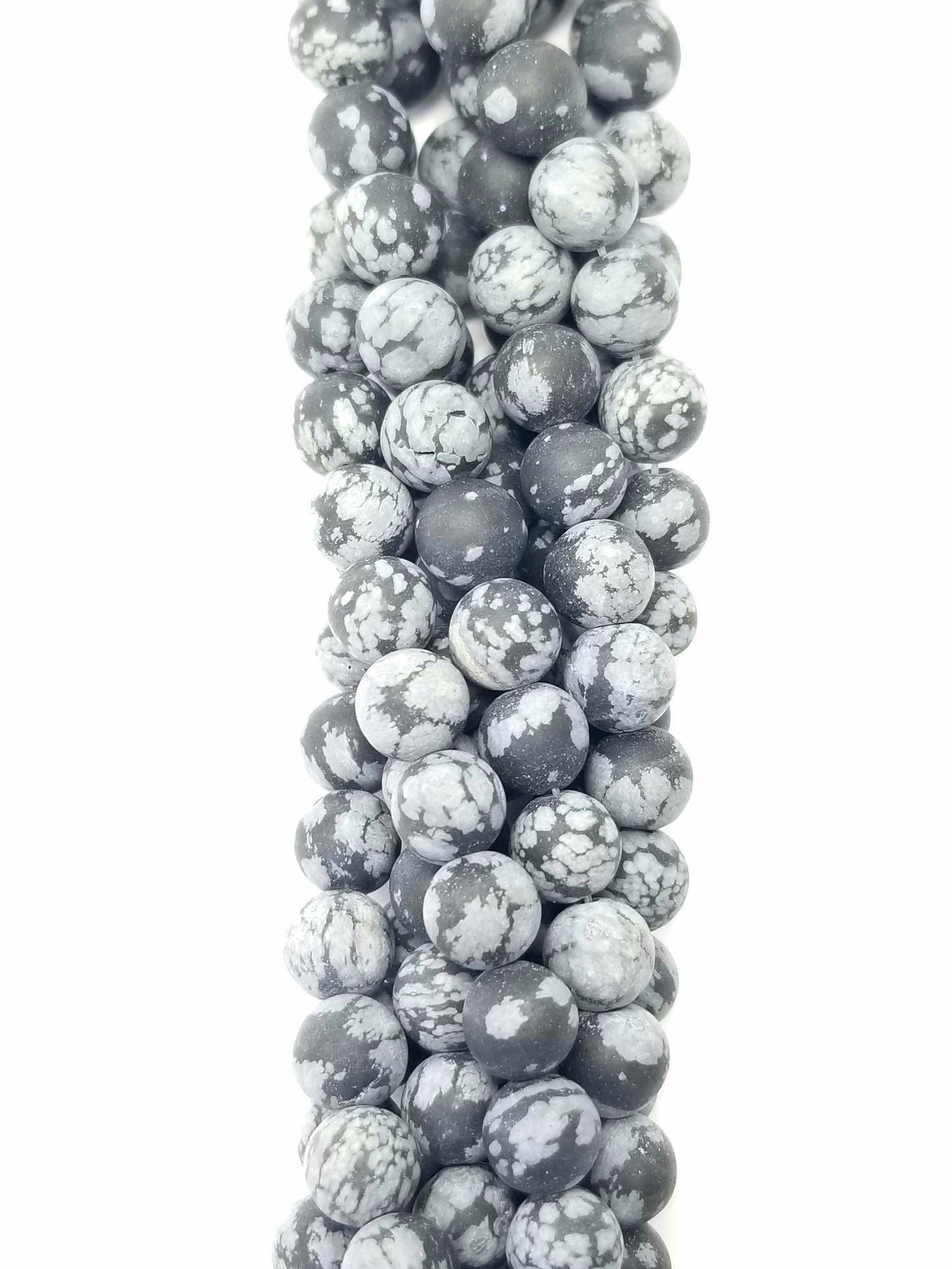 Snowflake Obsidian (Round)(Matte)(16"Strand)