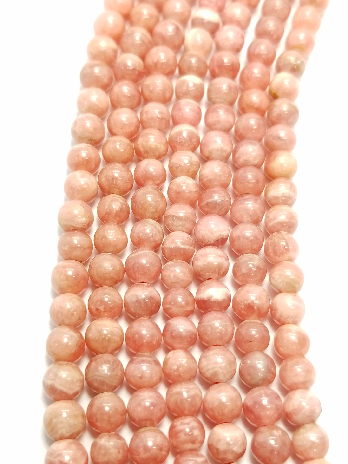 Rhodochrosite (Round)(Smooth)(16"Strand)