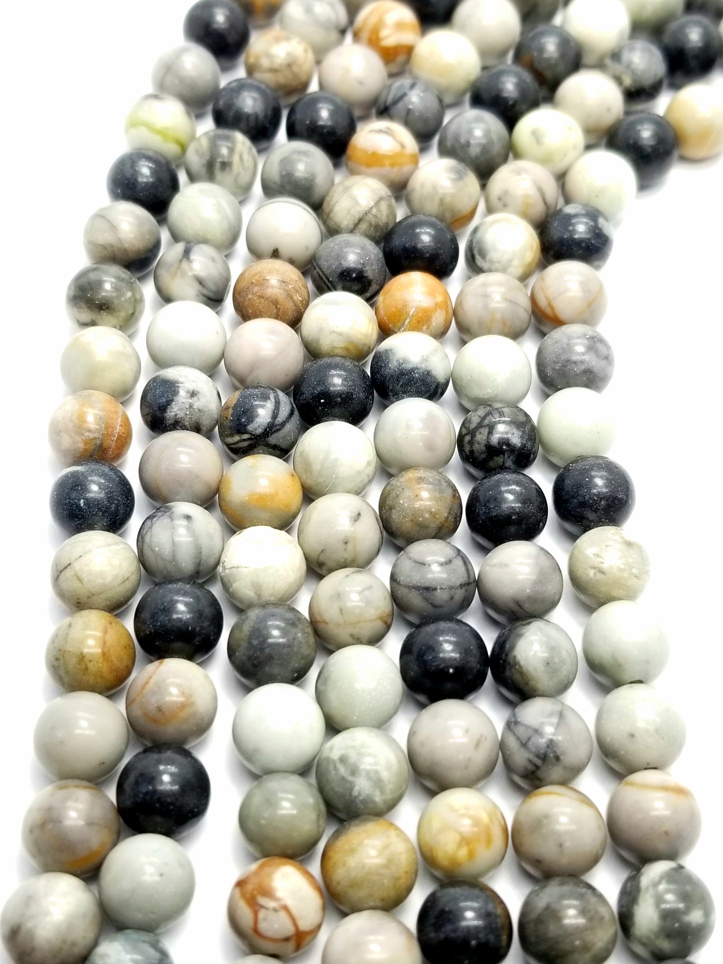 Picasso Jasper (Round)(Smooth)(16"Strand)