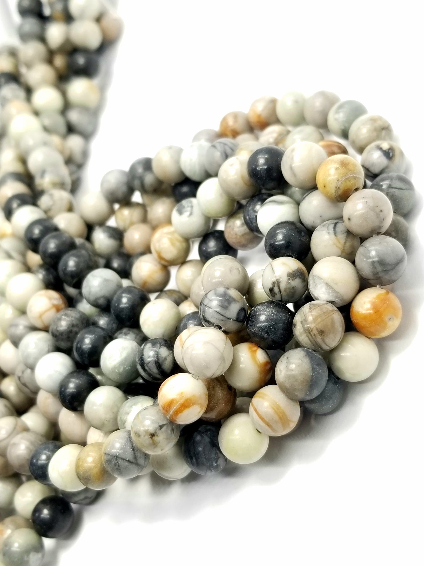 Picasso Jasper (Round)(Smooth)(16"Strand)