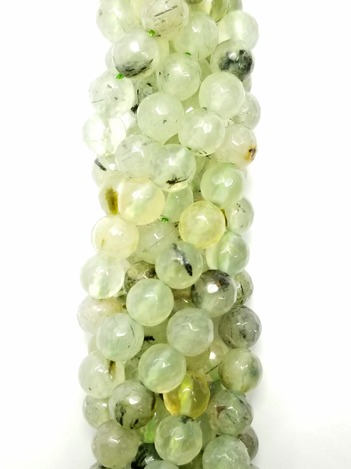 Prehnite (Round)(Faceted)(16"Strand)
