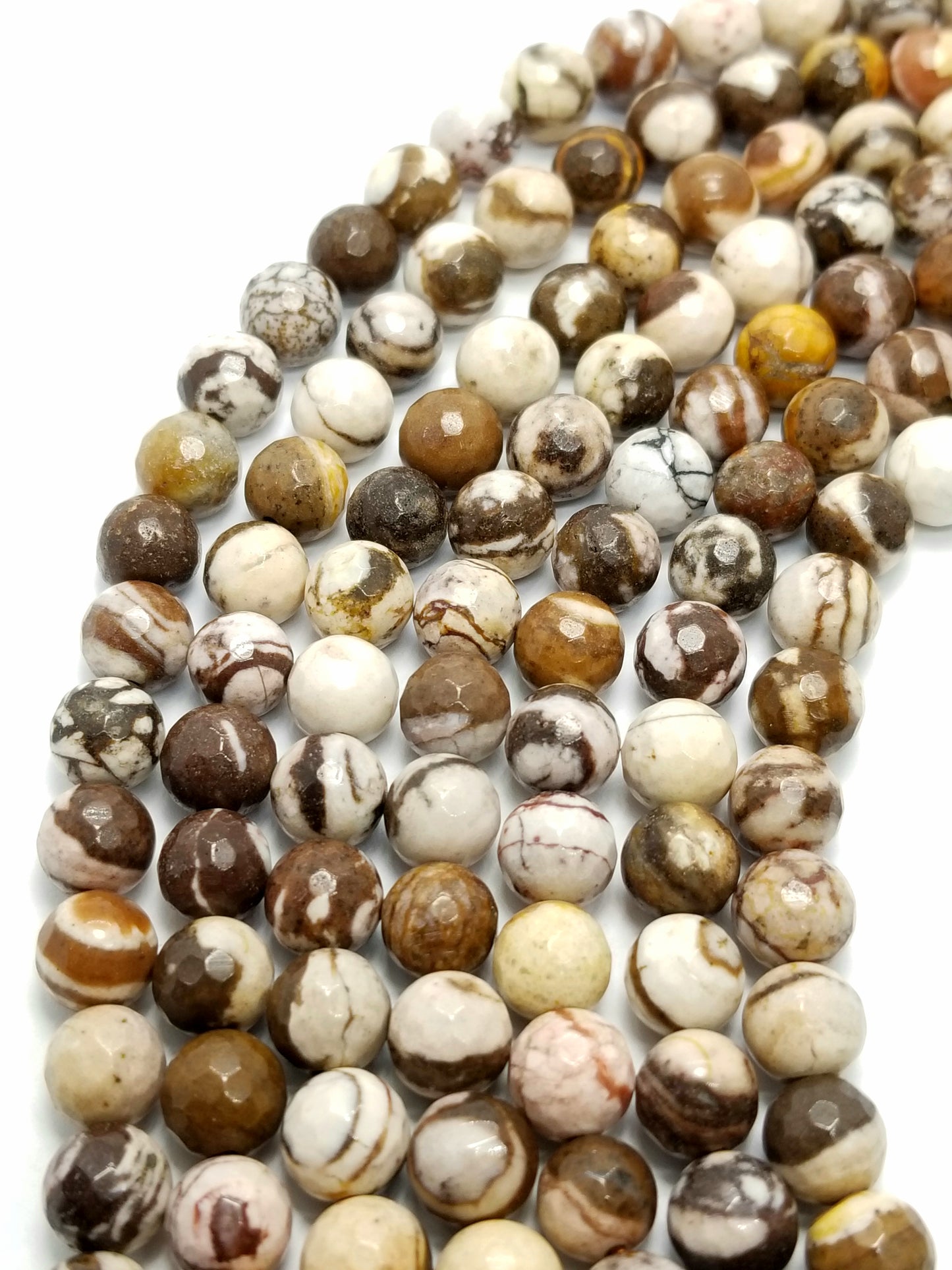 Brown Zebra Jasper (Round)(Faceted)(16"Strand)