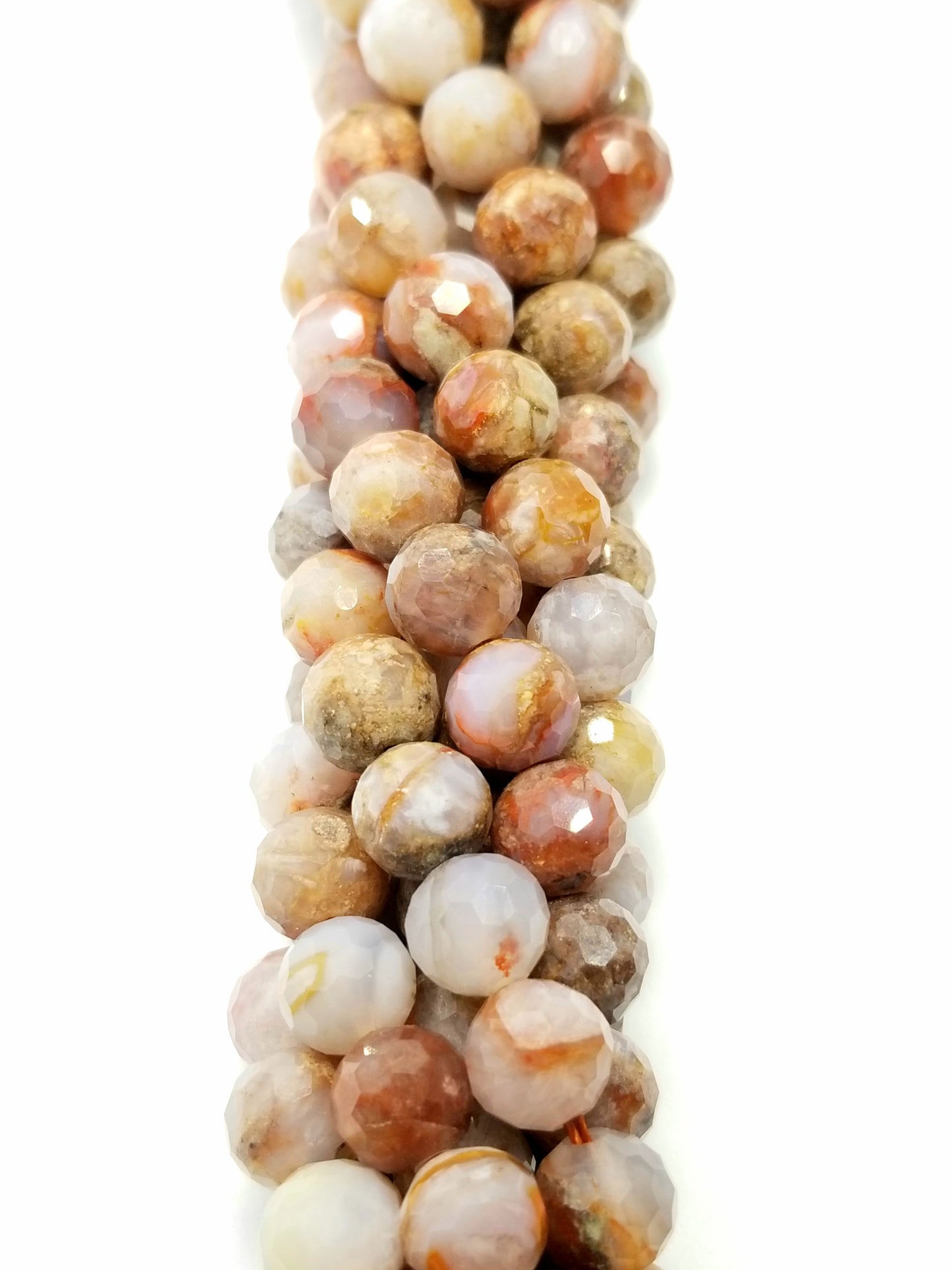 Thunder Egg Agate (Round)(Faceted)(16"Strand)