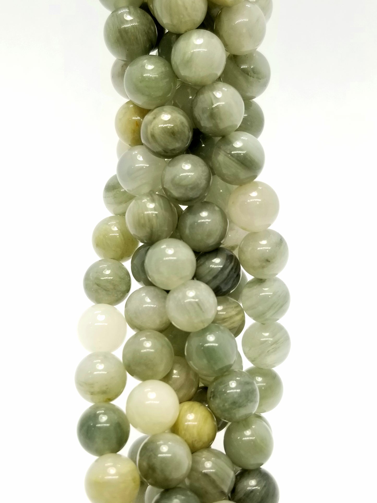 Seaweed Agate (Round)(Smooth)(4mm)(6mm)(8mm)(10)(16"Strand)
