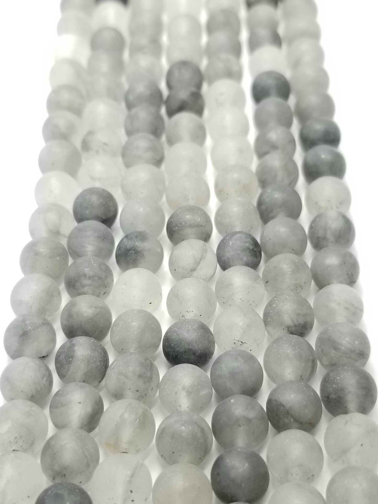 Cloudy Quartz (Round)(Matte)(16"Strand)
