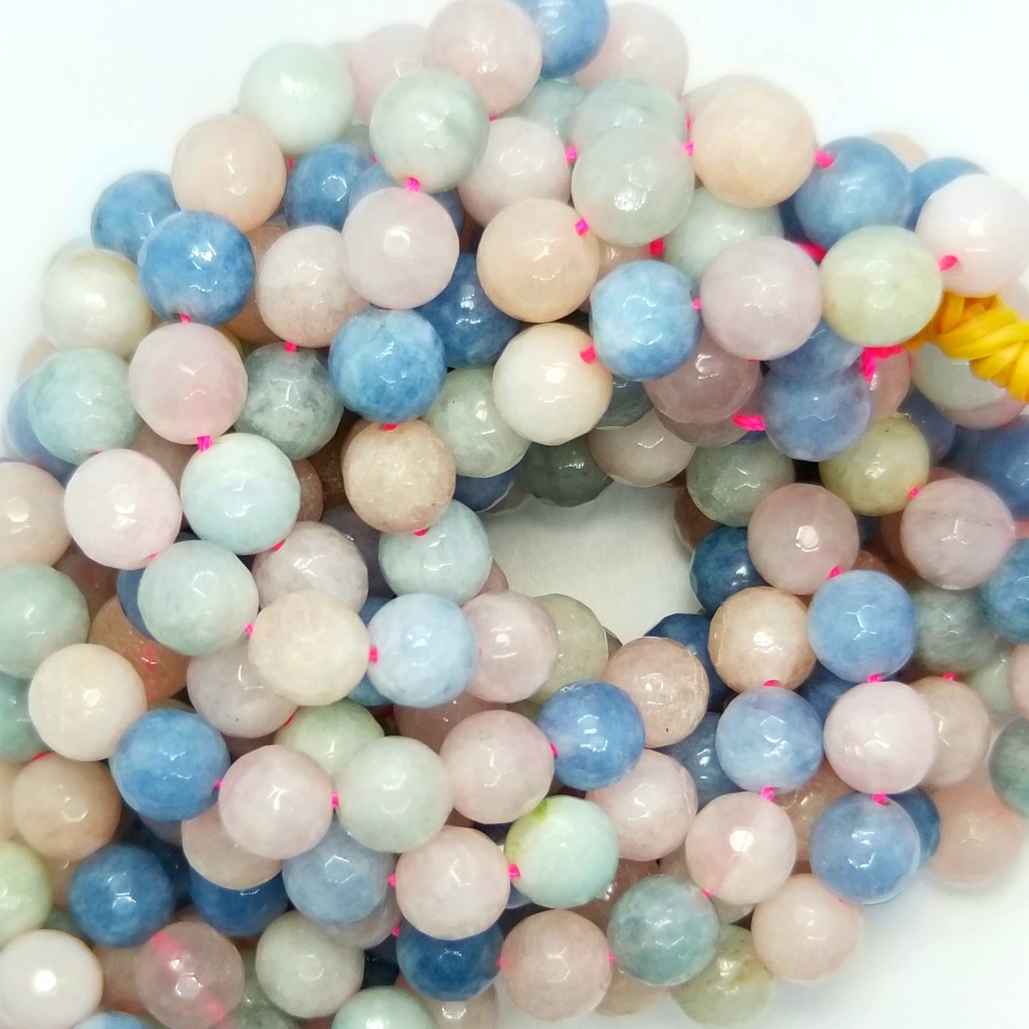 Aquamarine/Morganite Mix (Round)(Faceted)(16"Strand)