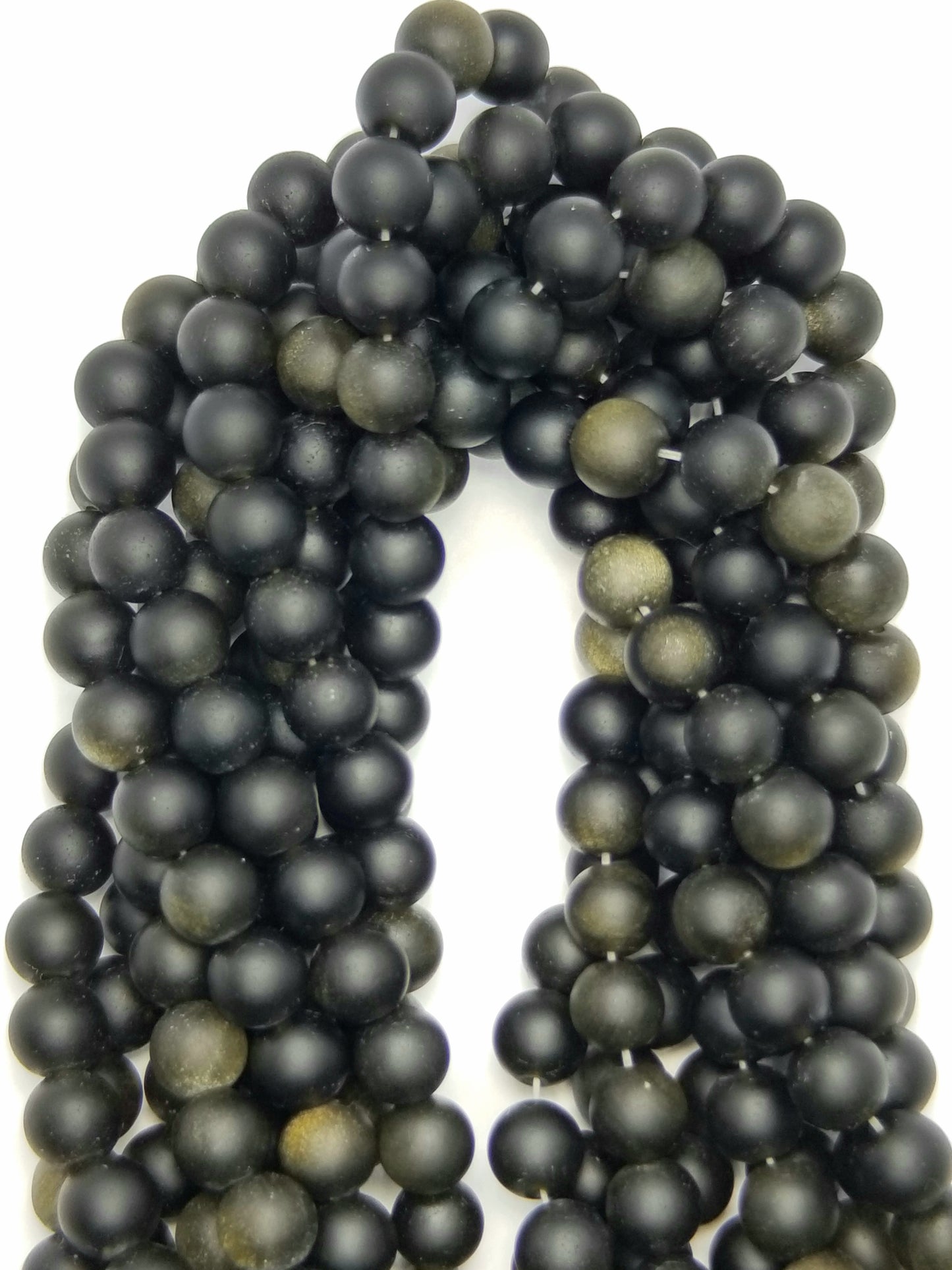 Golden Obsidian (Round)(Matte)(4mm)(6mm)(8mm)(10mm)(16"Strand)
