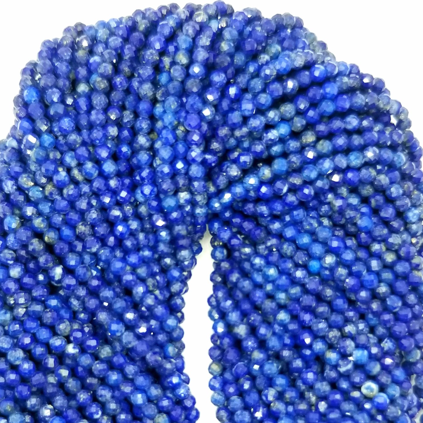 Lapis Lazuli Micro Faceted 3mm 4mm Round