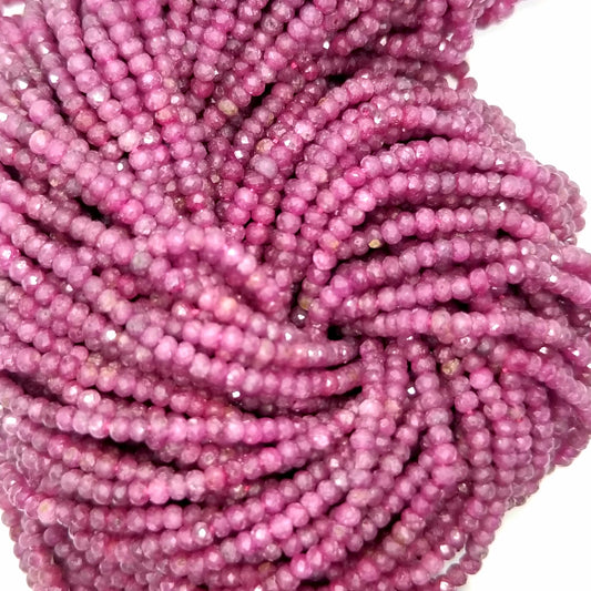 Ruby (Rondelle)(Micro)(Faceted)(3x3mm)(15.5Strand)