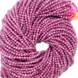 Ruby (Round)(Micro)(Faceted)(3mm)(4mm)(15.5"Strand)