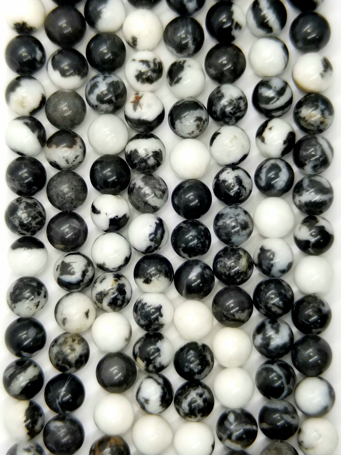Zebra Jasper (Round)(Smooth)(16"Strand)