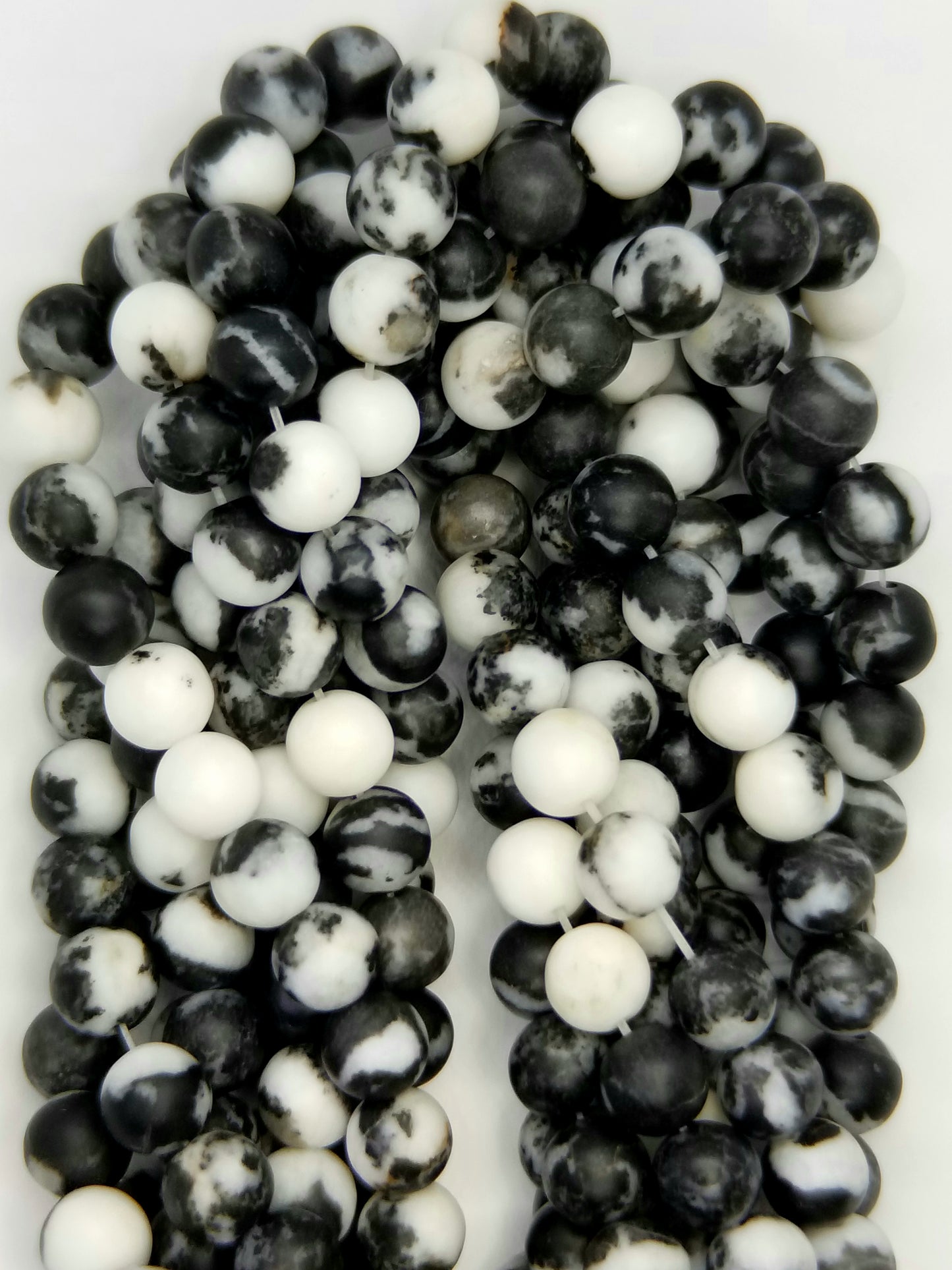 Zebra Jasper (Round)(Matte)(16"Strand)