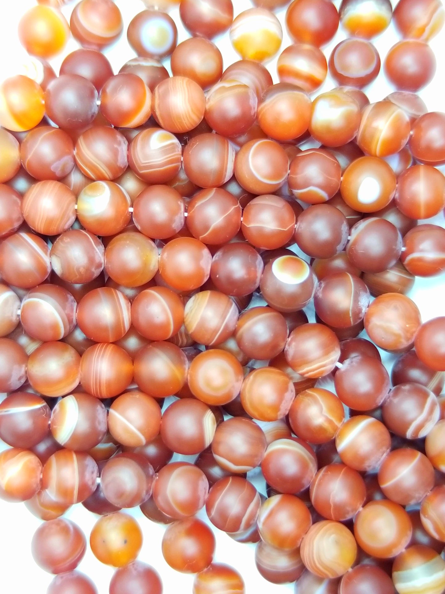 Red Sardonyx (Round)(Matte)(16"Strand)