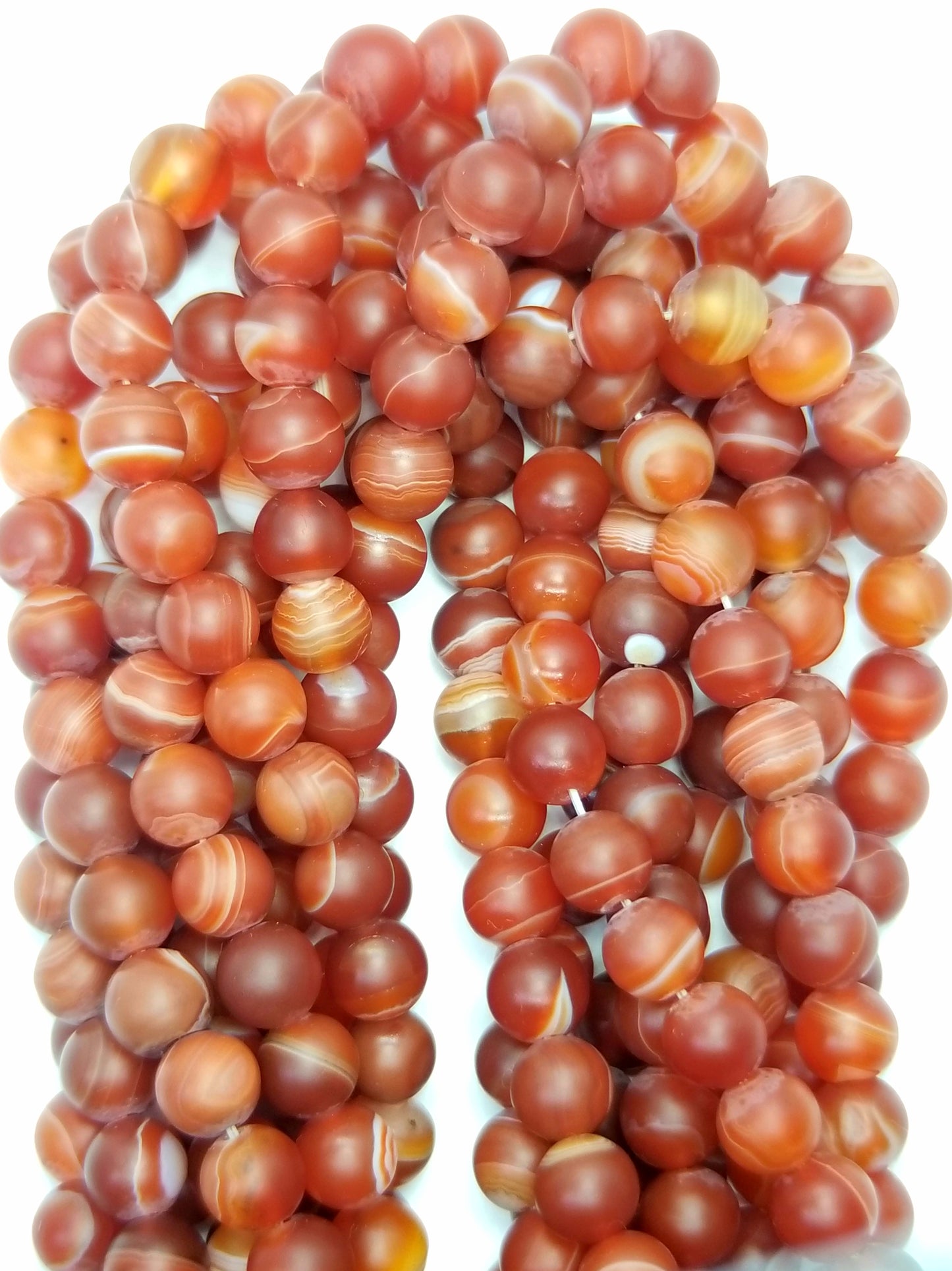 Red Sardonyx (Round)(Matte)(16"Strand)