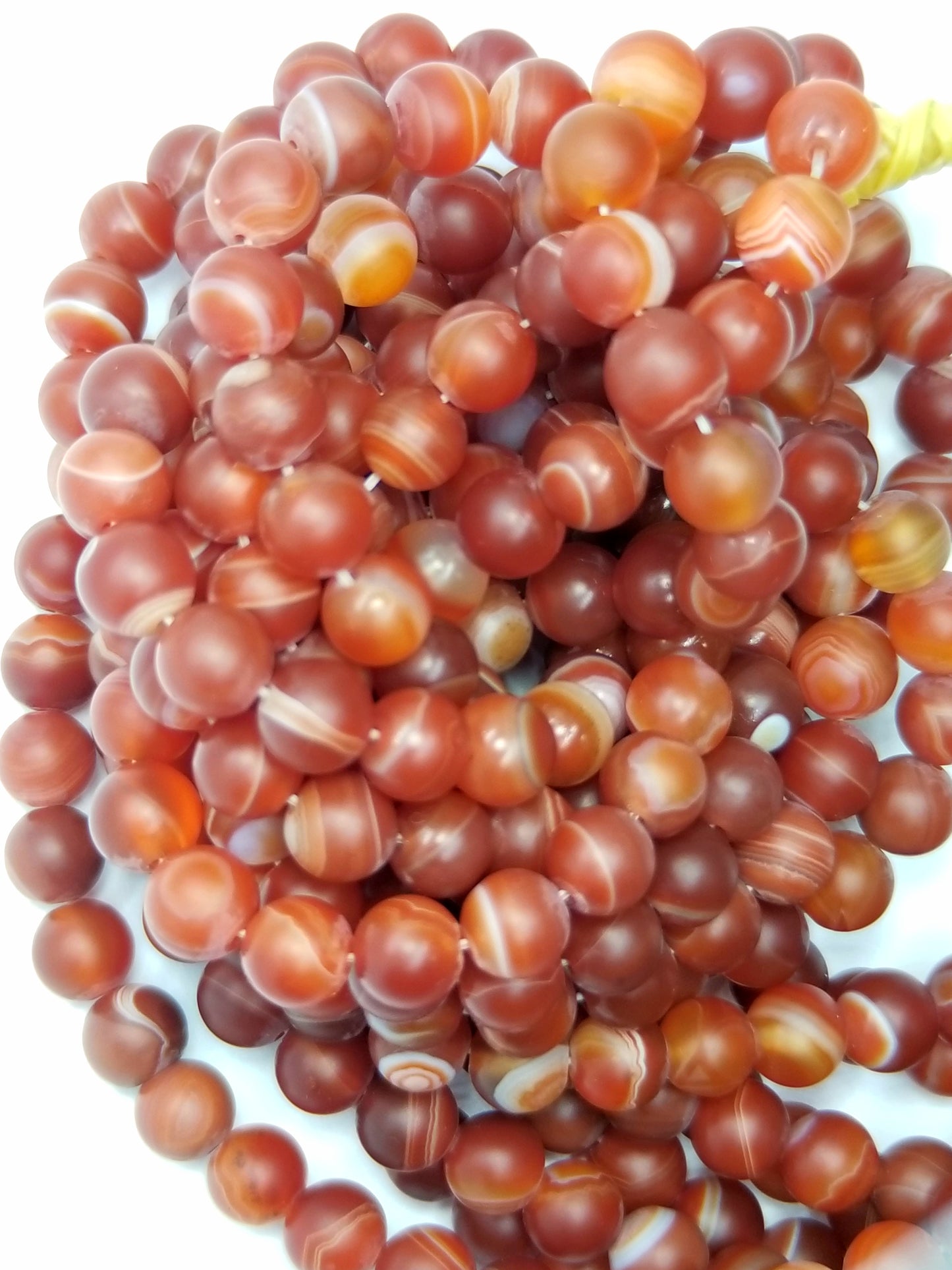 Red Sardonyx (Round)(Matte)(16"Strand)