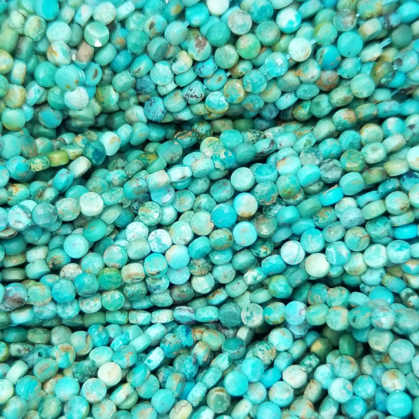 Turquoise (Coin)(Micro)(Faceted)(4x2mm)(15.5"Strand)