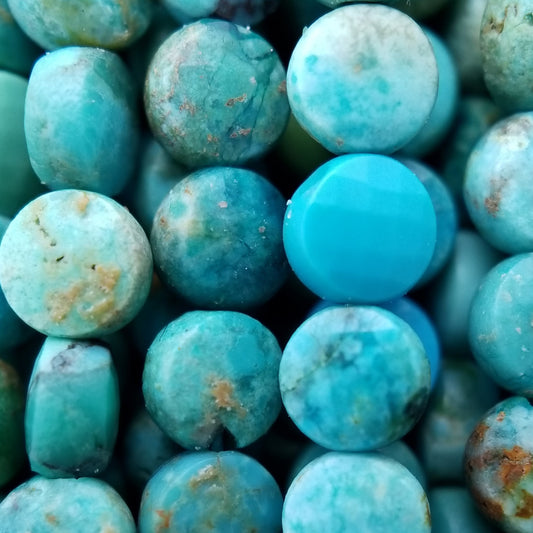 Turquoise (Coin)(Micro)(Faceted)(4x2mm)(15.5"Strand)
