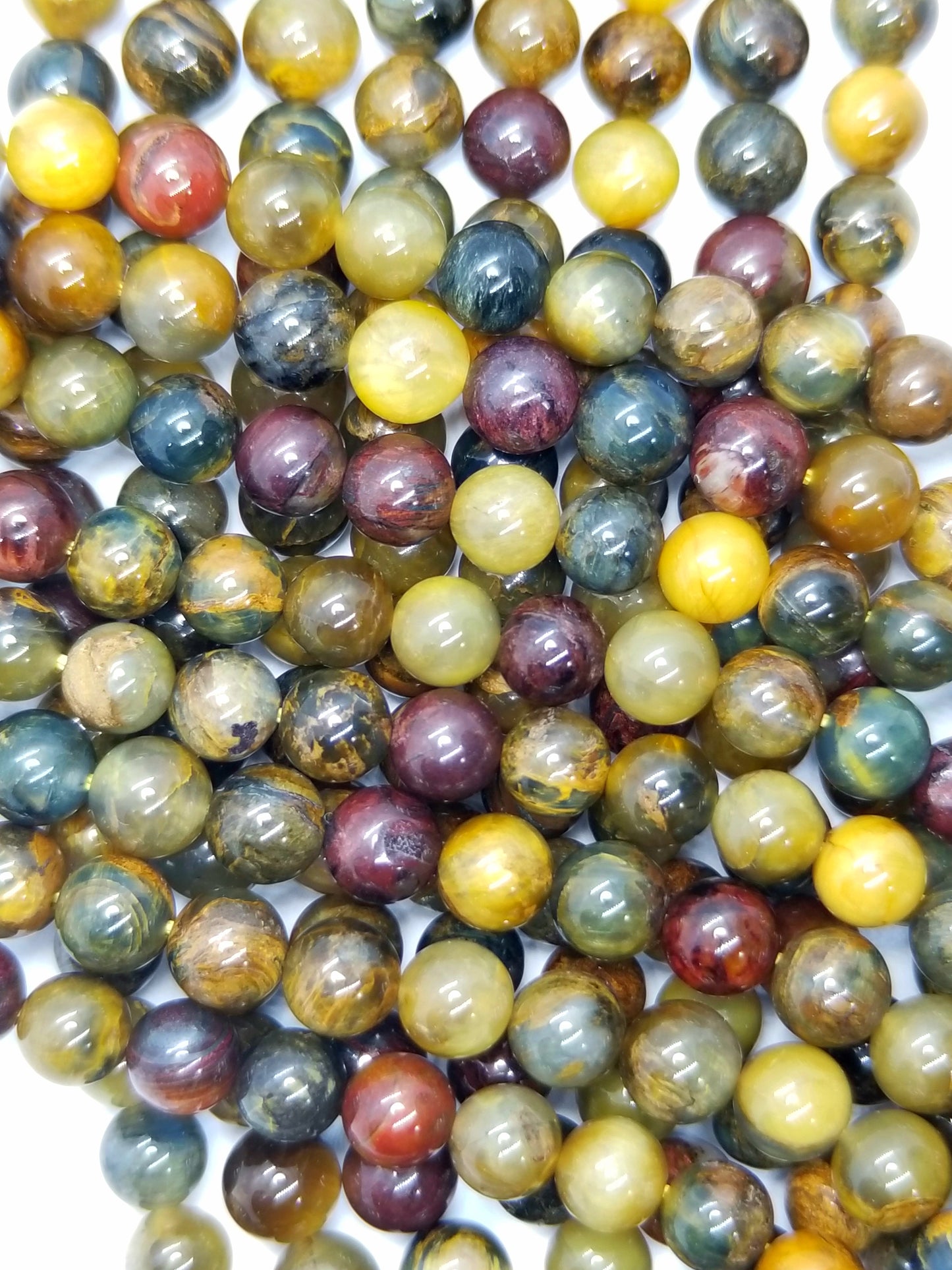 Golden Pietersite (Round)(Smooth)(16"Strand)