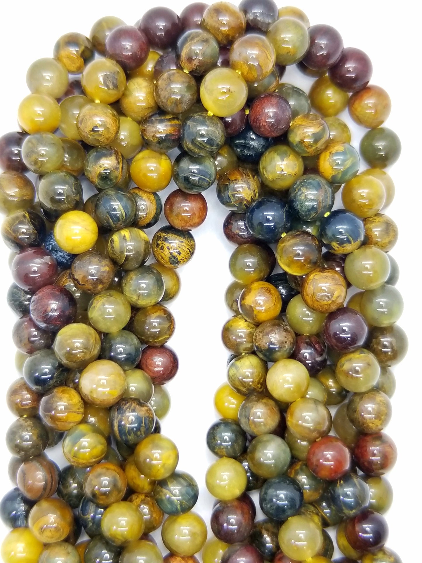 Golden Pietersite (Round)(Smooth)(16"Strand)