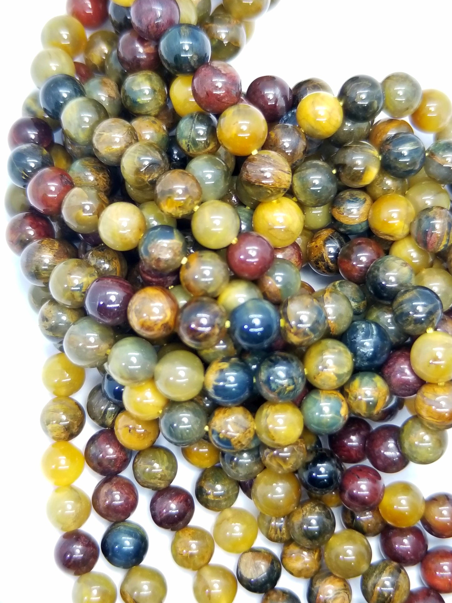 Golden Pietersite (Round)(Smooth)(16"Strand)