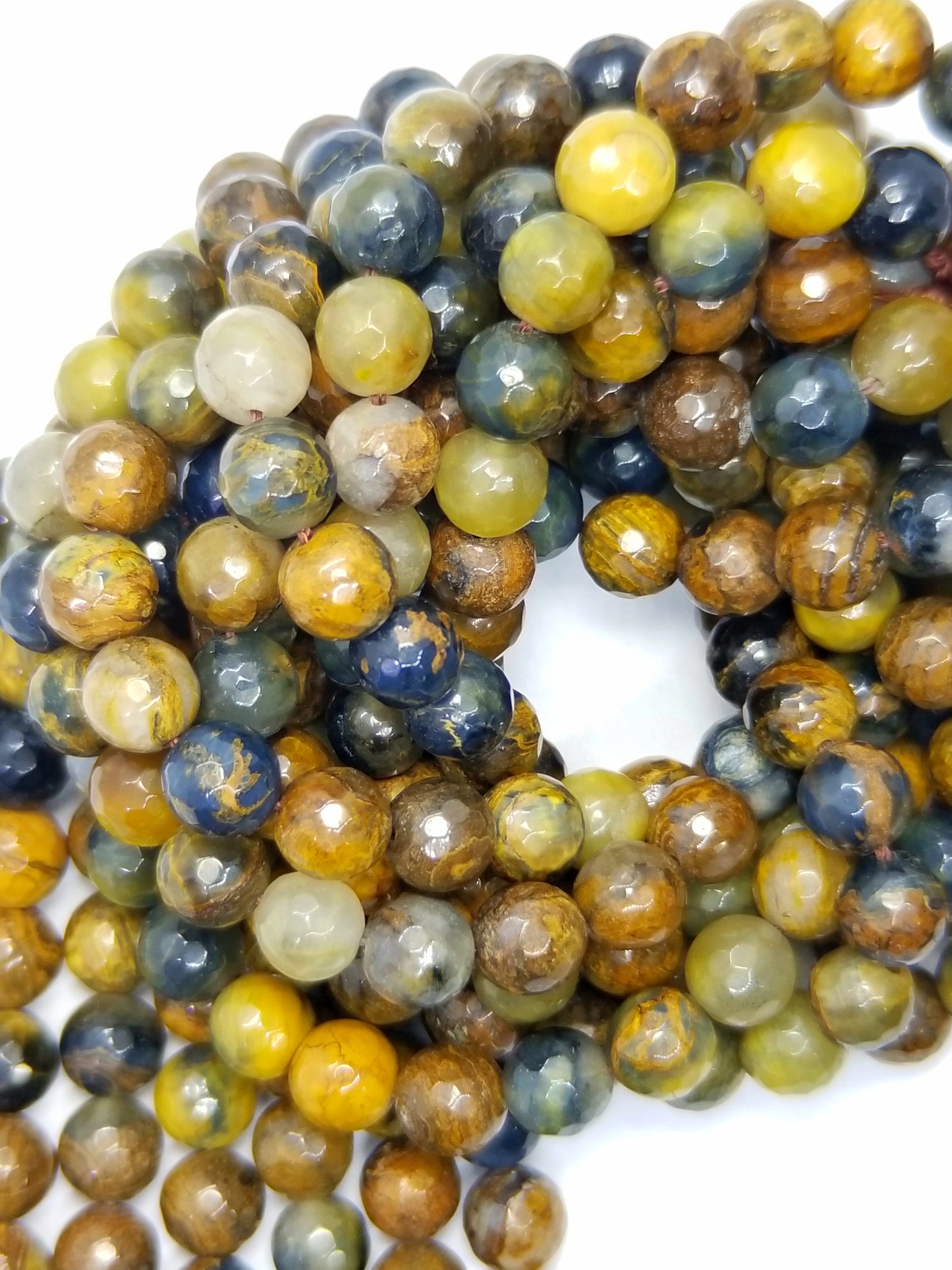 Golden Pietersite (Round)(Faceted)(16"Strand)