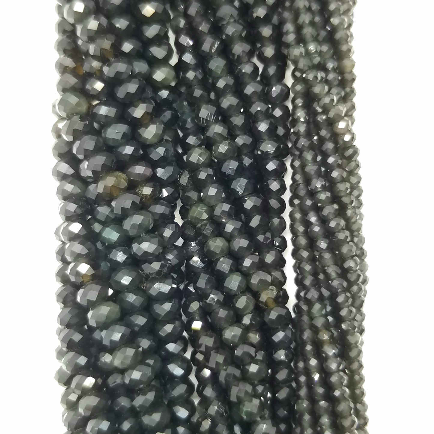 Rainbow Obsidian (Rondelle)(Micro)(Faceted)(3x2mm)(4x3mm)(5x3mm)(16"Strand)