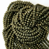 Pyrite (Round)(Micro)(Faceted)(4x4mm)(15.50"Strand)