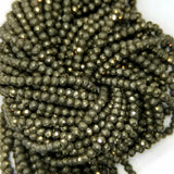Pyrite (Round)(Micro)(Faceted)(4x4mm)(15.50"Strand)