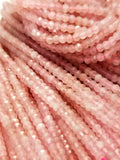 Rose Quartz (Rondelle)(Micro)(Faceted)(4x3mm)(15.5"Strand)