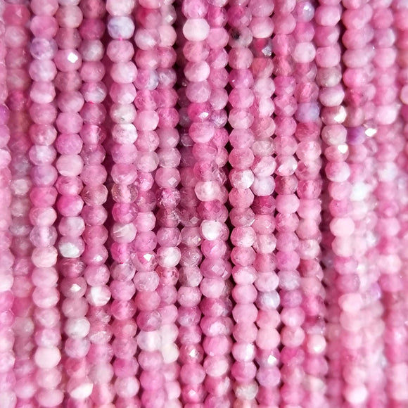 Pink Tourmaline (Rondelle)(Micro)(Faceted)(4x3mm)(15.5