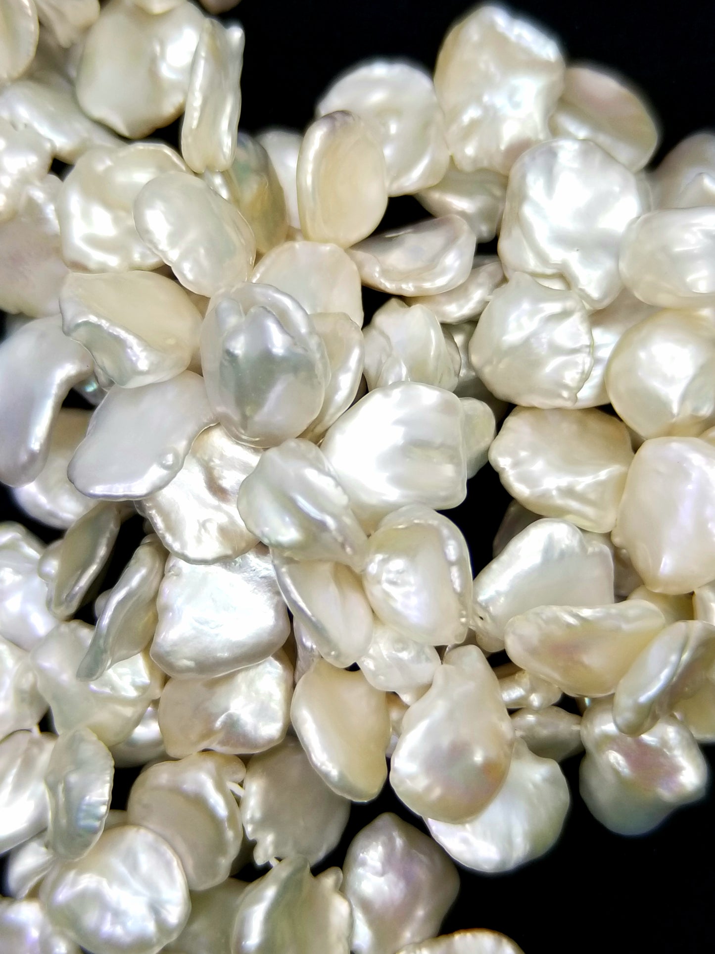 Cornflake Pearls (Fresh Water)(Keshi)(Cream)(15mm)(16"Strand)