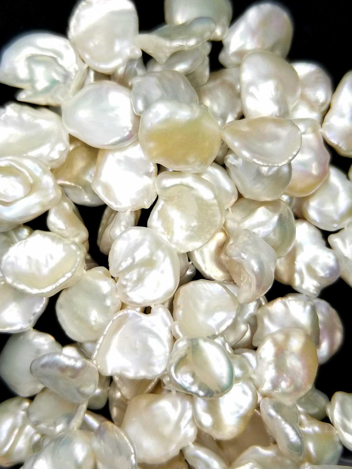 Cornflake Pearls (Fresh Water)(Keshi)(Cream)(15mm)(16"Strand)