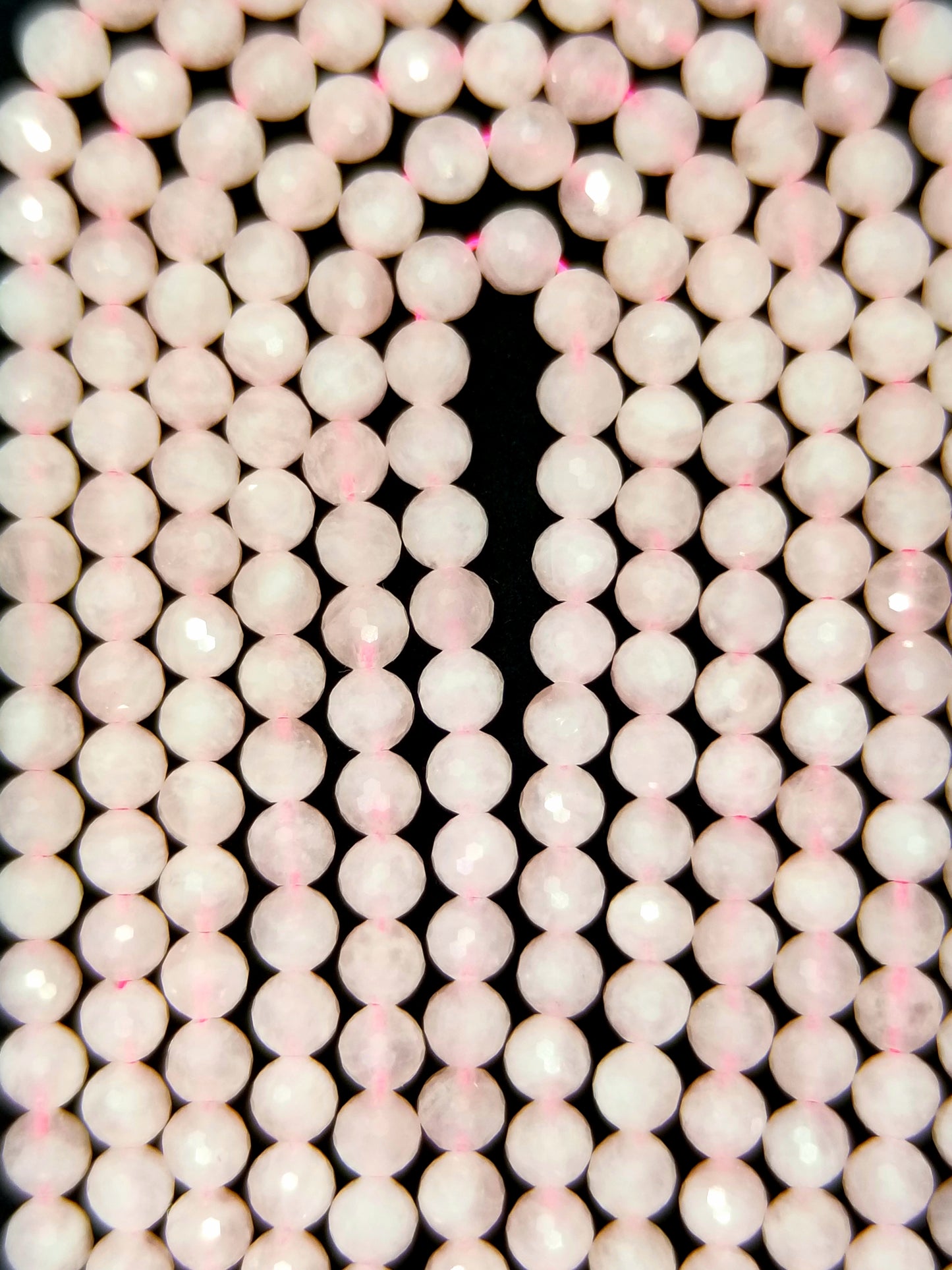 Madagascar Rose Quartz (Round)(Faceted)(16"Strand)