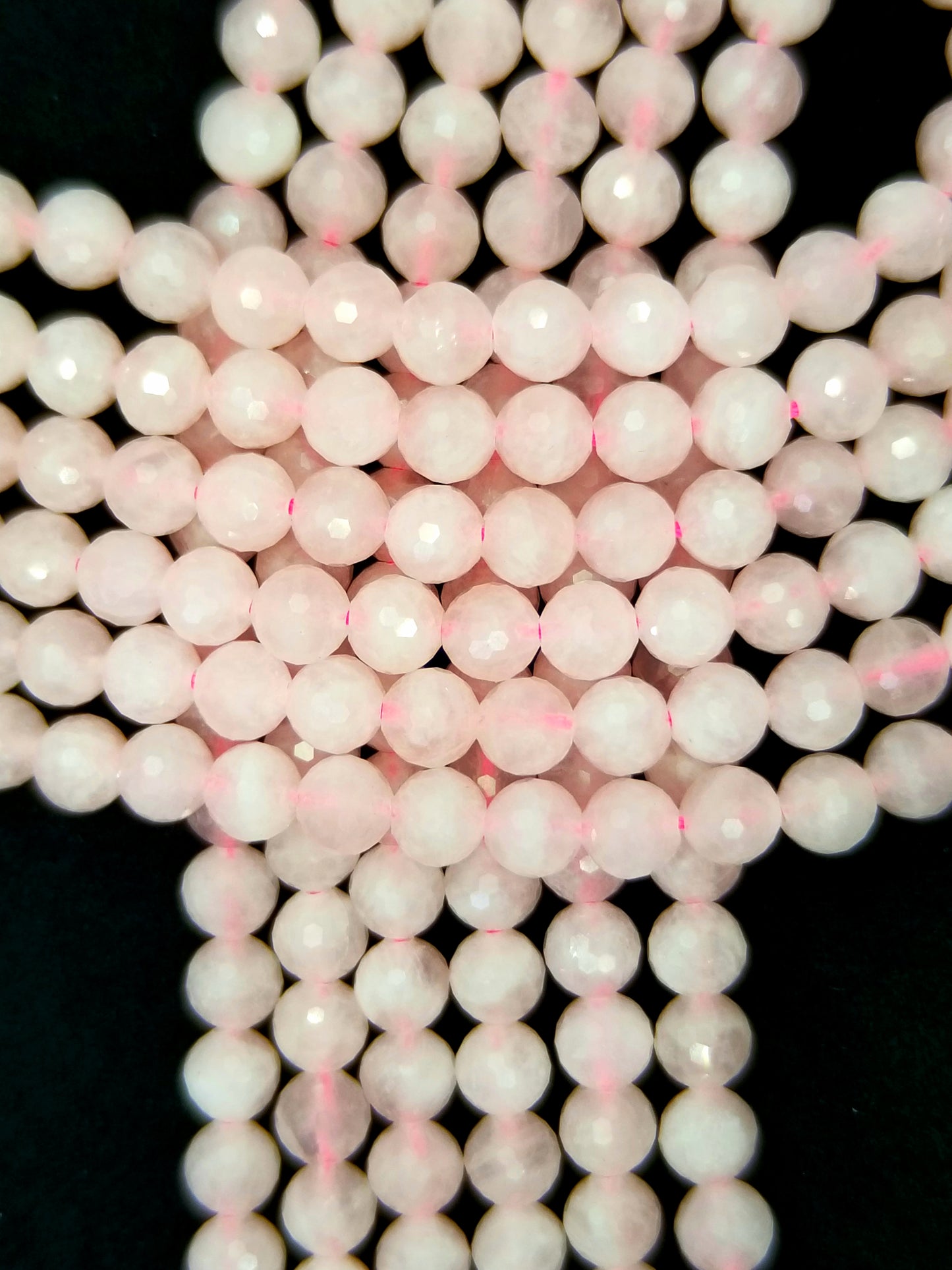 Madagascar Rose Quartz (Round)(Faceted)(16"Strand)