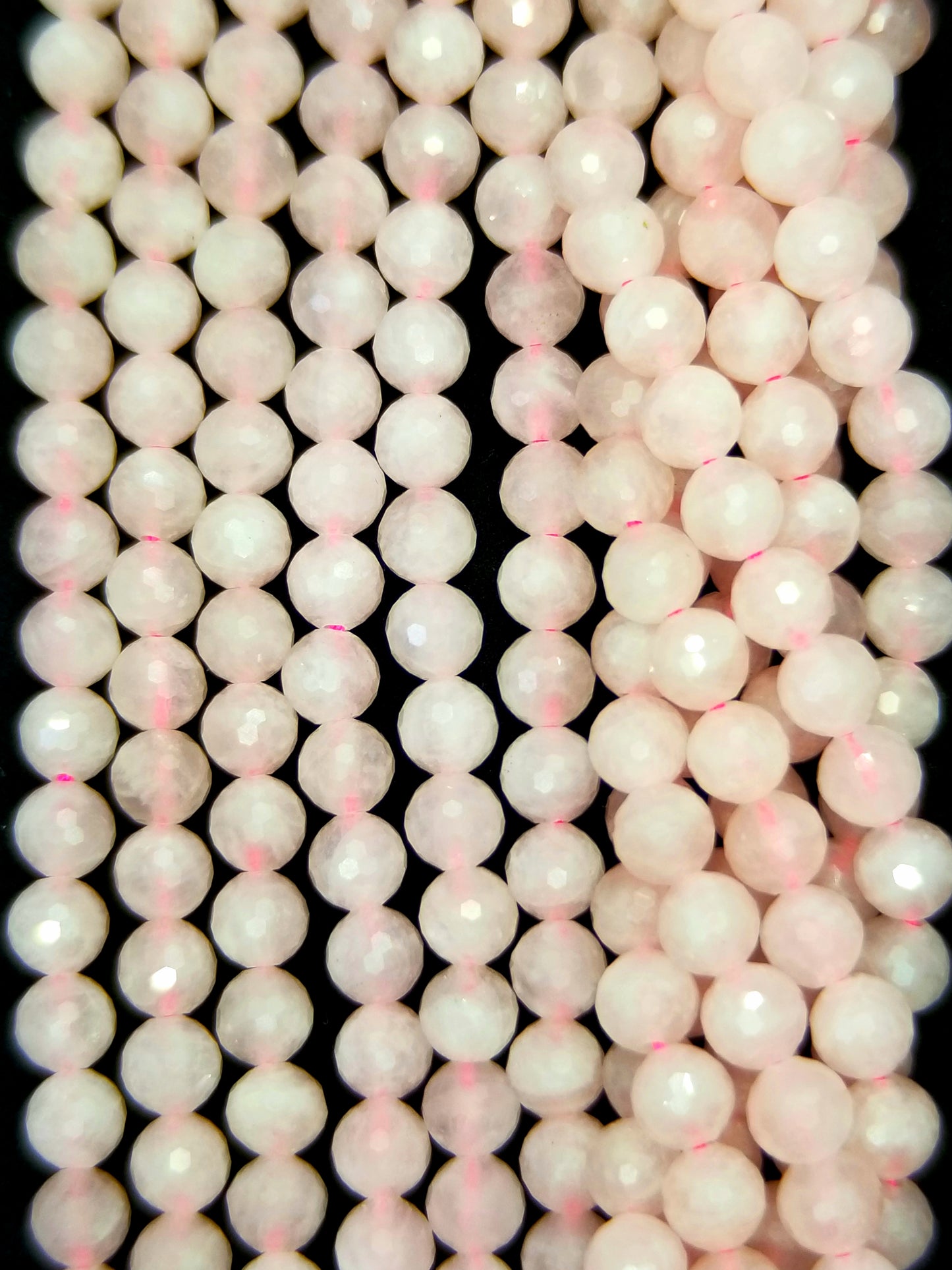 Madagascar Rose Quartz (Round)(Faceted)(16"Strand)