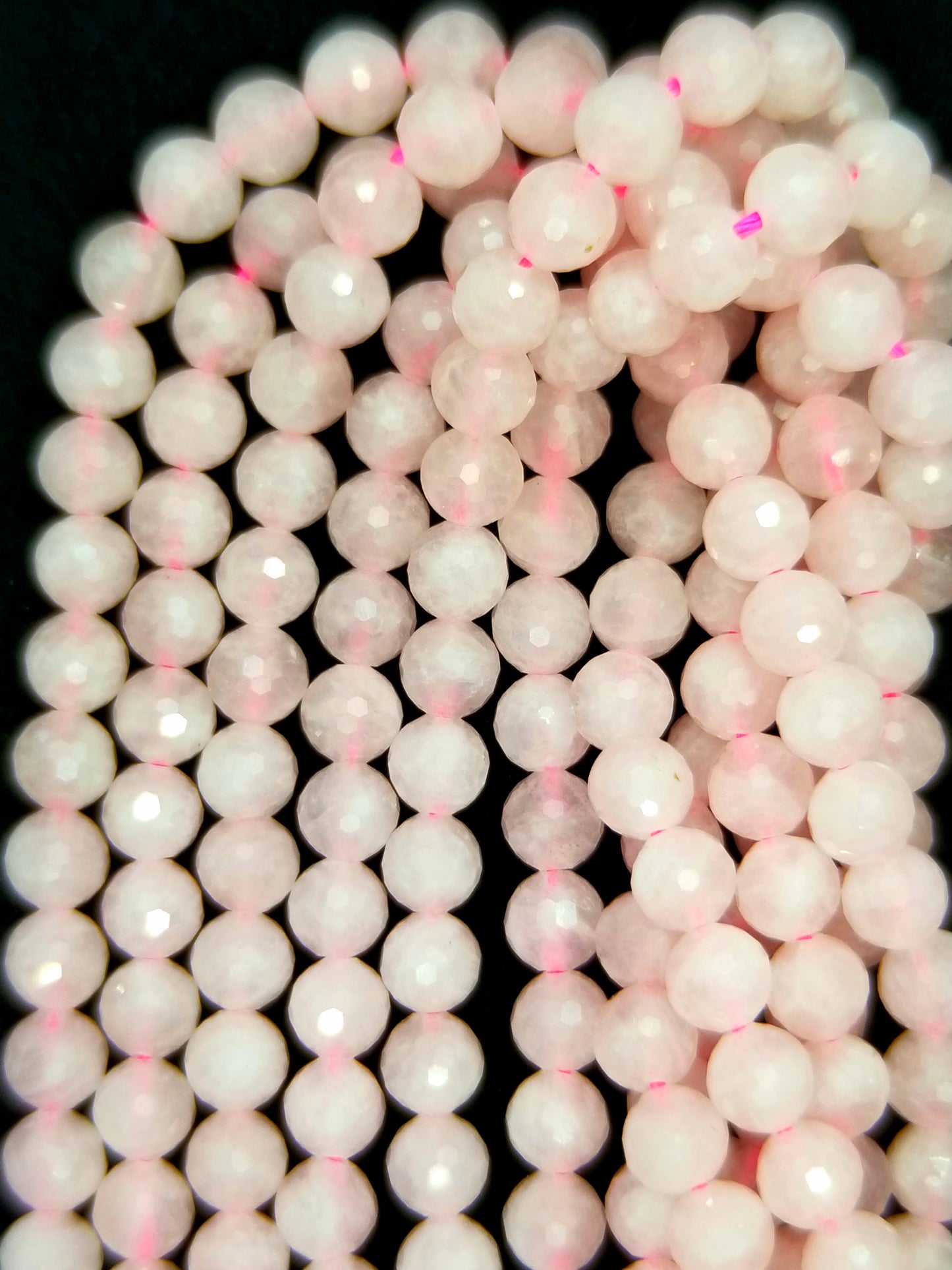 Madagascar Rose Quartz (Round)(Faceted)(16"Strand)