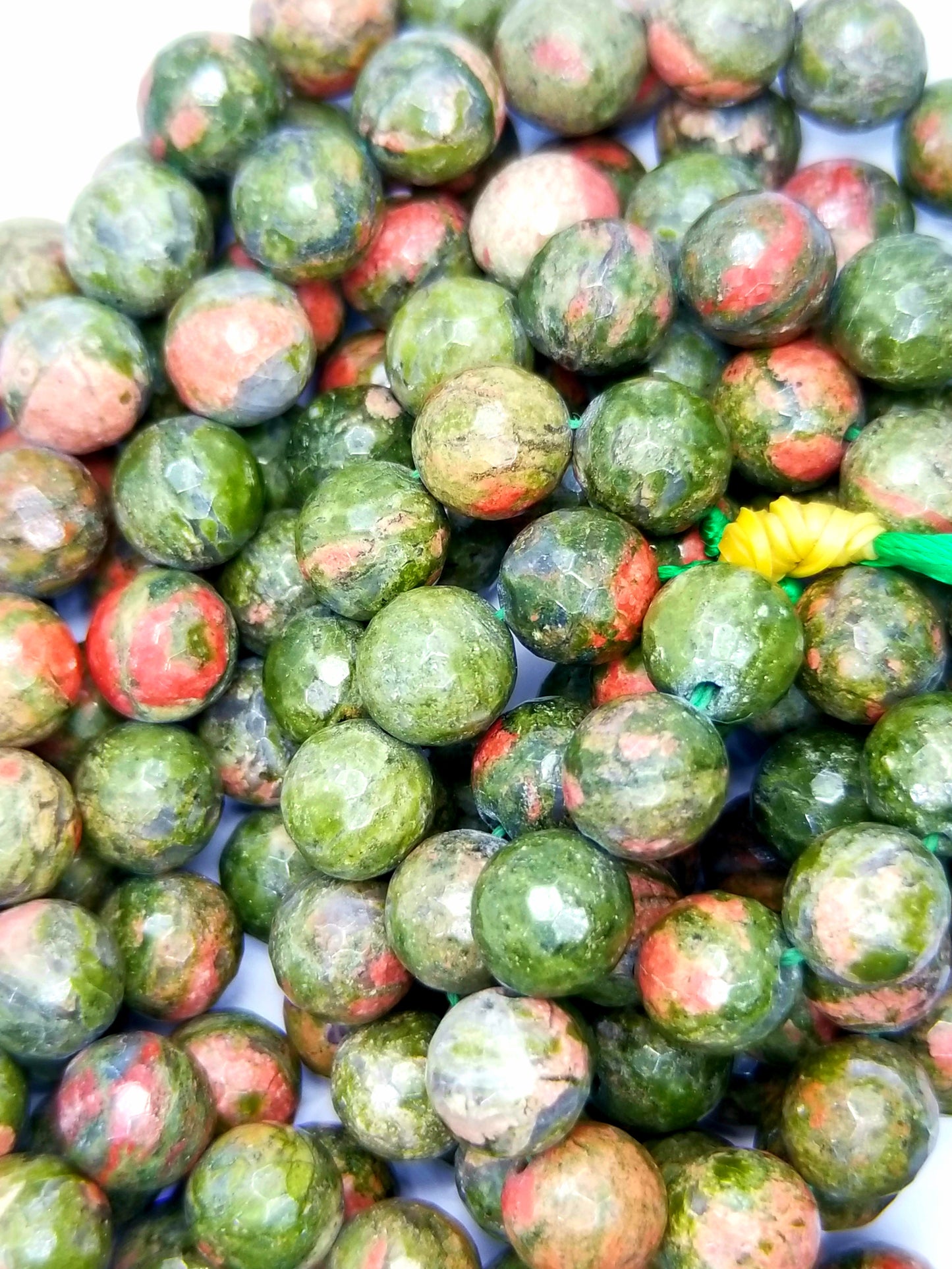 Unakite (Round)(Faceted)(16"Strand)