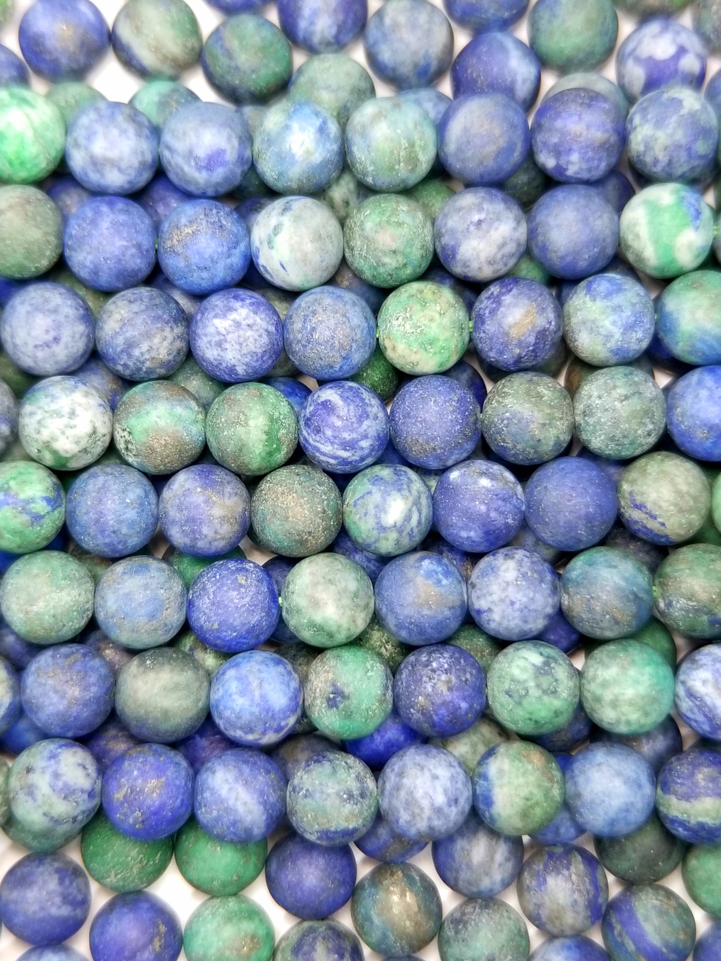 Azurite Malachite (Round)(Matte)(16"Strand)