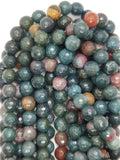 Blood Stone (Round)(Faceted)(16"Strand)