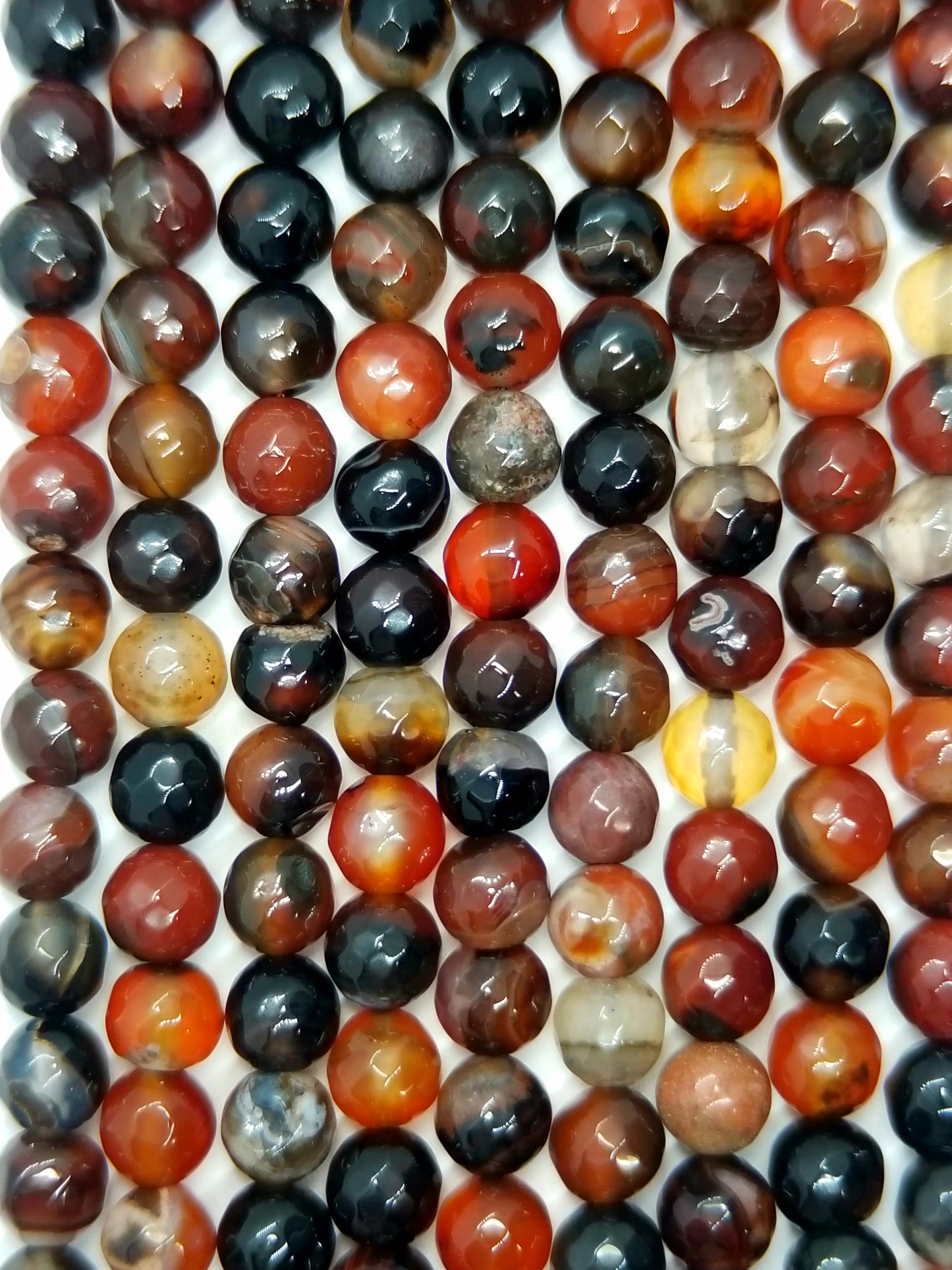 Brazilian Agate (Round)(Faceted)(16"Strand)
